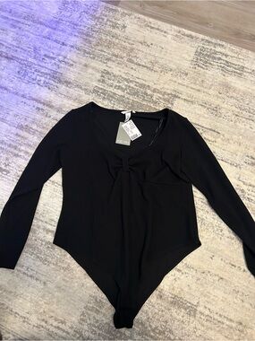 H&M Black Long Sleeve Bodysuit